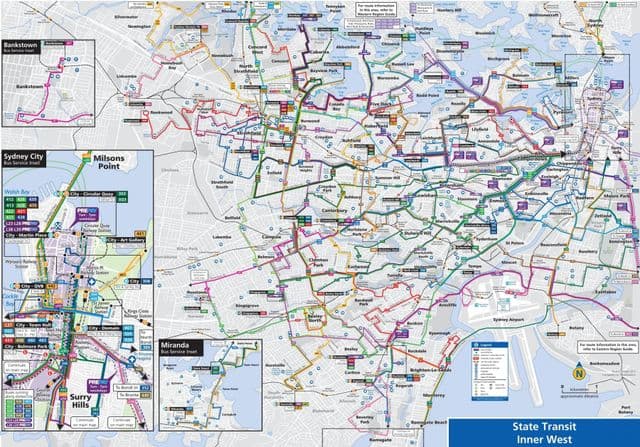 Plan des stations bus de Sydney