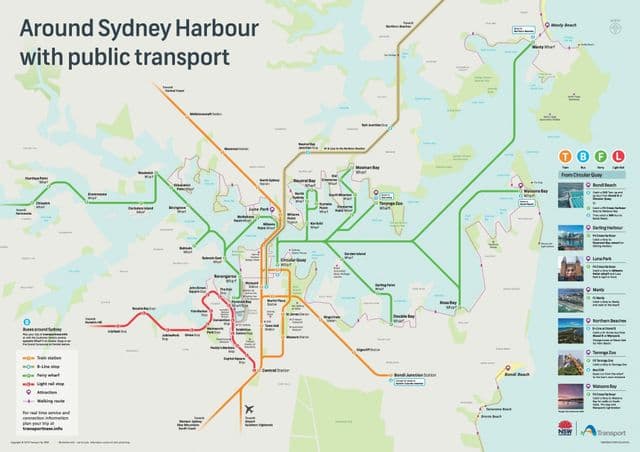 Plan des transports publics de Sydney