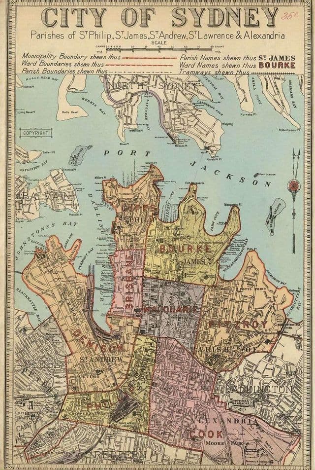 Plan antique de Sydney