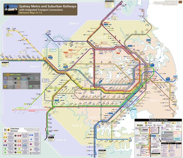 Plan des zones de Sydney