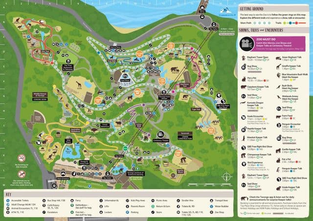 Plan du parc zoologique de Sydney