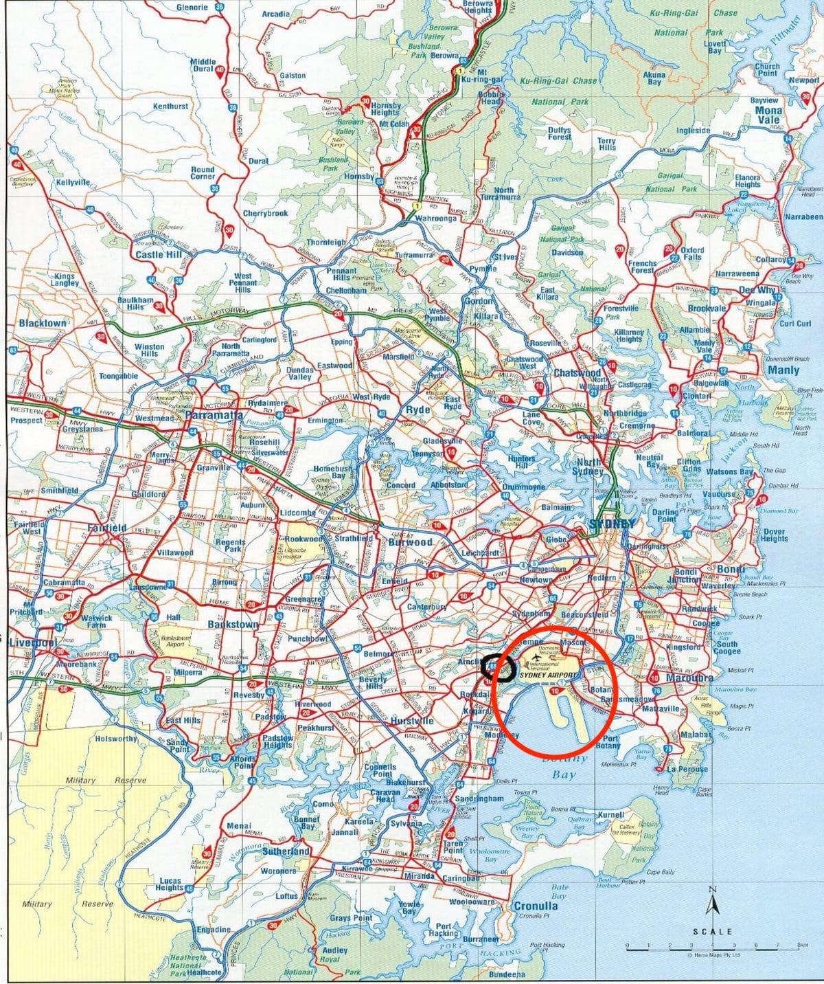 Plan des aéroports de Sydney